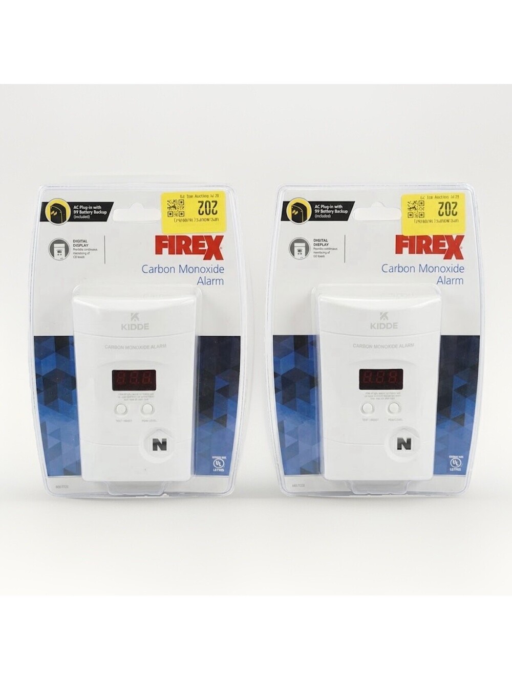 (RA) 2-Pk Kidde 900007601 Nighthawk Carbon Monoxide Alarm with Digital Display